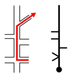 Taken from the instructions of the 2019 regularity rally. The black figure translates in the direction of the red arrow.